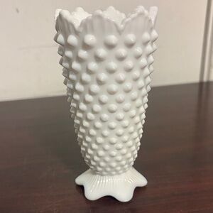 Fenton White Hobnail Vase